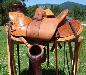 3B Visalia-style old-timer saddle with 5/8 rigging